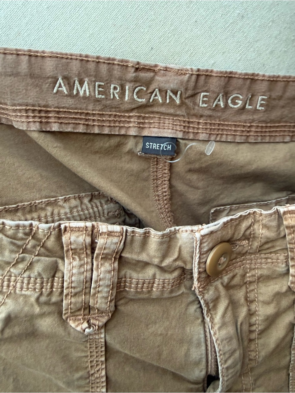 American Eagle Outfitters Brown Tan Cargo Pants with Elastic Hem - Picture 7 of 7